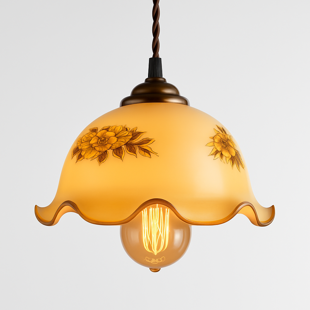 Suspension vintage edison en verre avec prise en cuivre - vue 16 sur 30