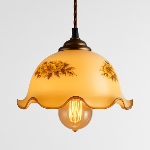 Suspension vintage edison en verre avec prise en cuivre - vue 16 sur 30