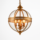 suspension vintage en fer forgé avec abat-jour en verre