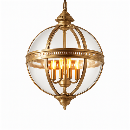 suspension vintage en fer forgé avec abat-jour en verre - vue 3 sur 2