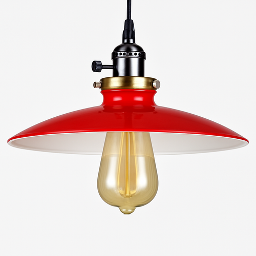Suspension vintage à LED style rétro en métal - vue 7 sur 9