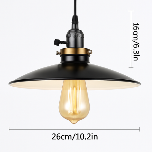 Suspension vintage à LED style rétro en métal - vue 9 sur 9