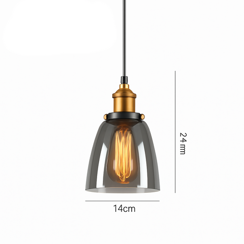 suspension vintage nordique en verre industriel pour bar - vue 12 sur 30
