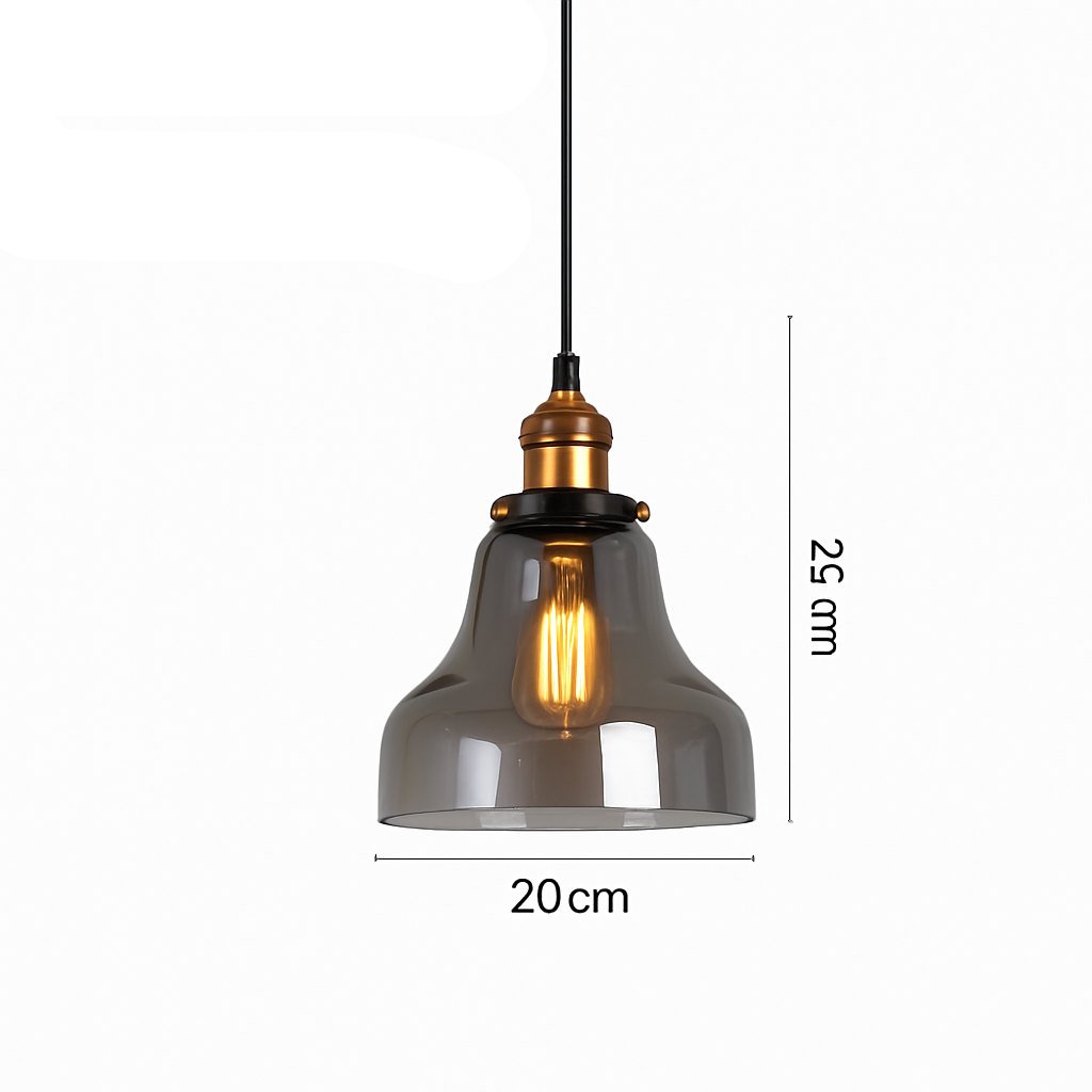 suspension vintage nordique en verre industriel pour bar - vue 13 sur 30