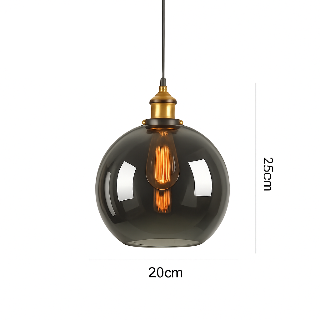 suspension vintage nordique en verre industriel pour bar - vue 14 sur 30
