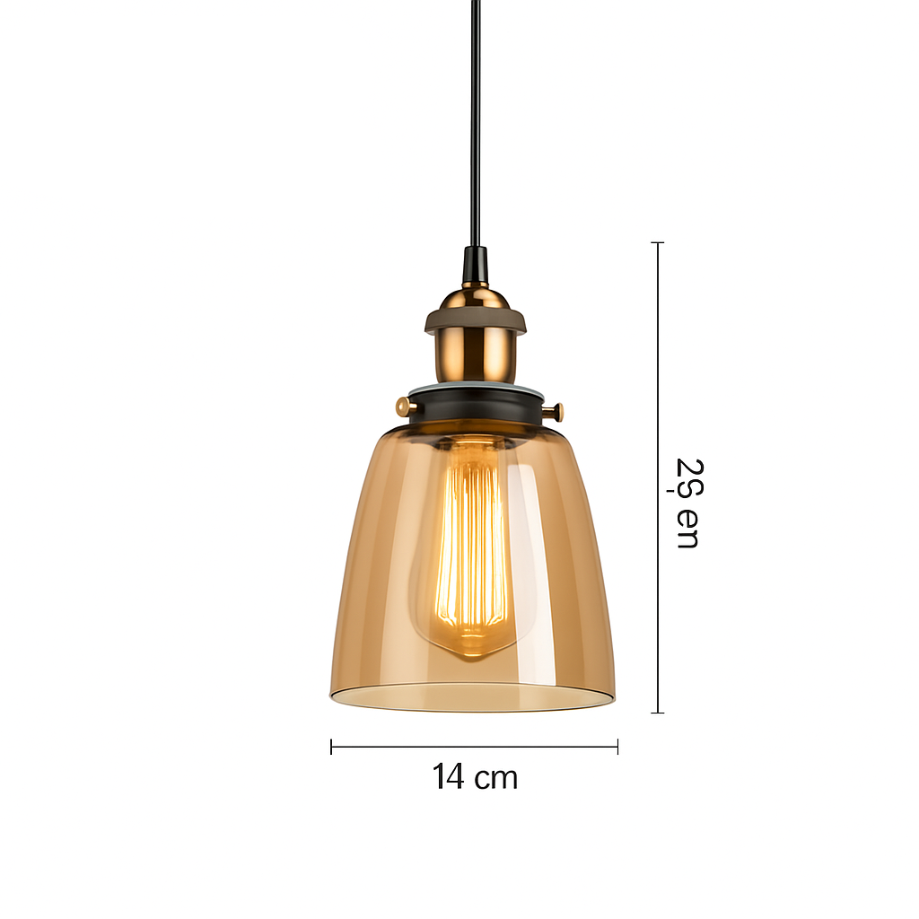suspension vintage nordique en verre industriel pour bar - vue 15 sur 30
