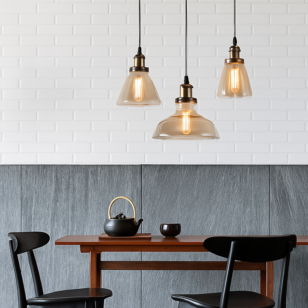 suspension vintage nordique en verre industriel pour bar - vue 3 sur 30