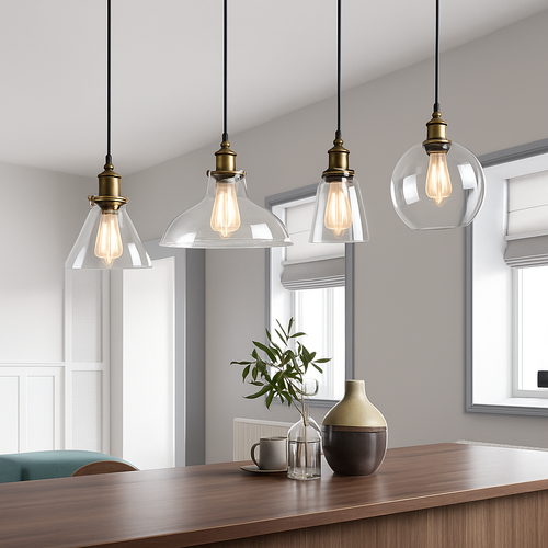suspension vintage nordique en verre industriel pour bar - vue 5 sur 30
