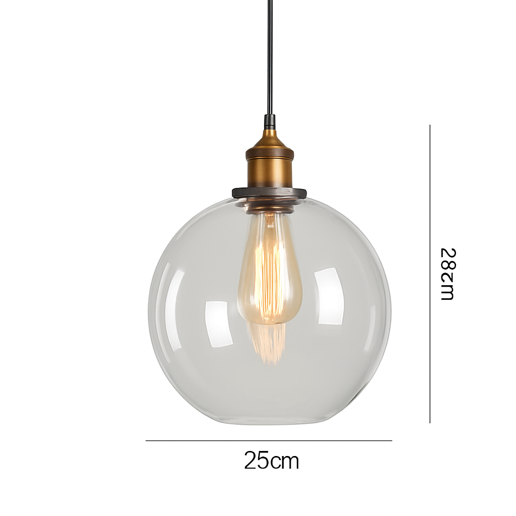 suspension vintage nordique en verre industriel pour bar - vue 7 sur 30