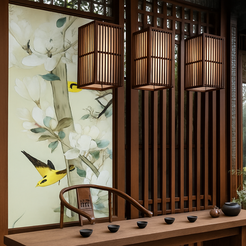 suspension zen bois vintage japonais - vue 4 sur 8