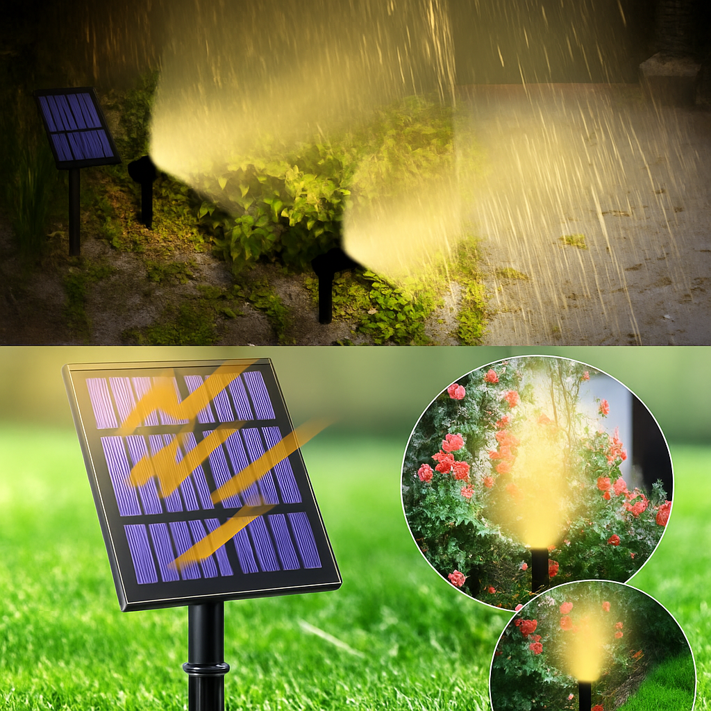 T-SUNRISE LED lumière solaire extérieur IP65 étanche blanc chaud blanc froid éclairage de jardin solaire décoration extérieure lampes de pelouse - vue 10 sur 15