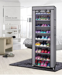 étagère à chaussures en tissu non tissé à 9 treillis anti-poussière