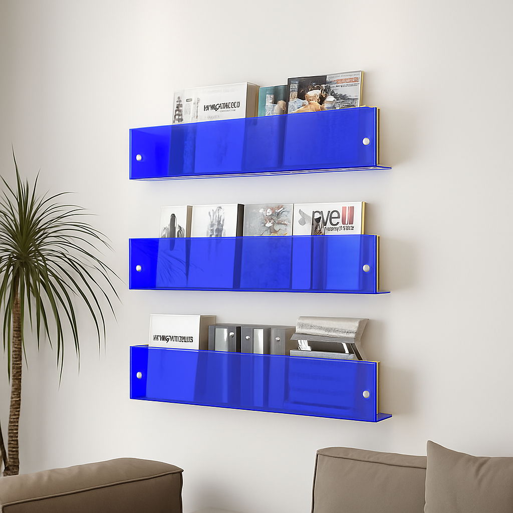 étagère murale en acrylique pour livres magazines et journaux enfants - vue 3 sur 11