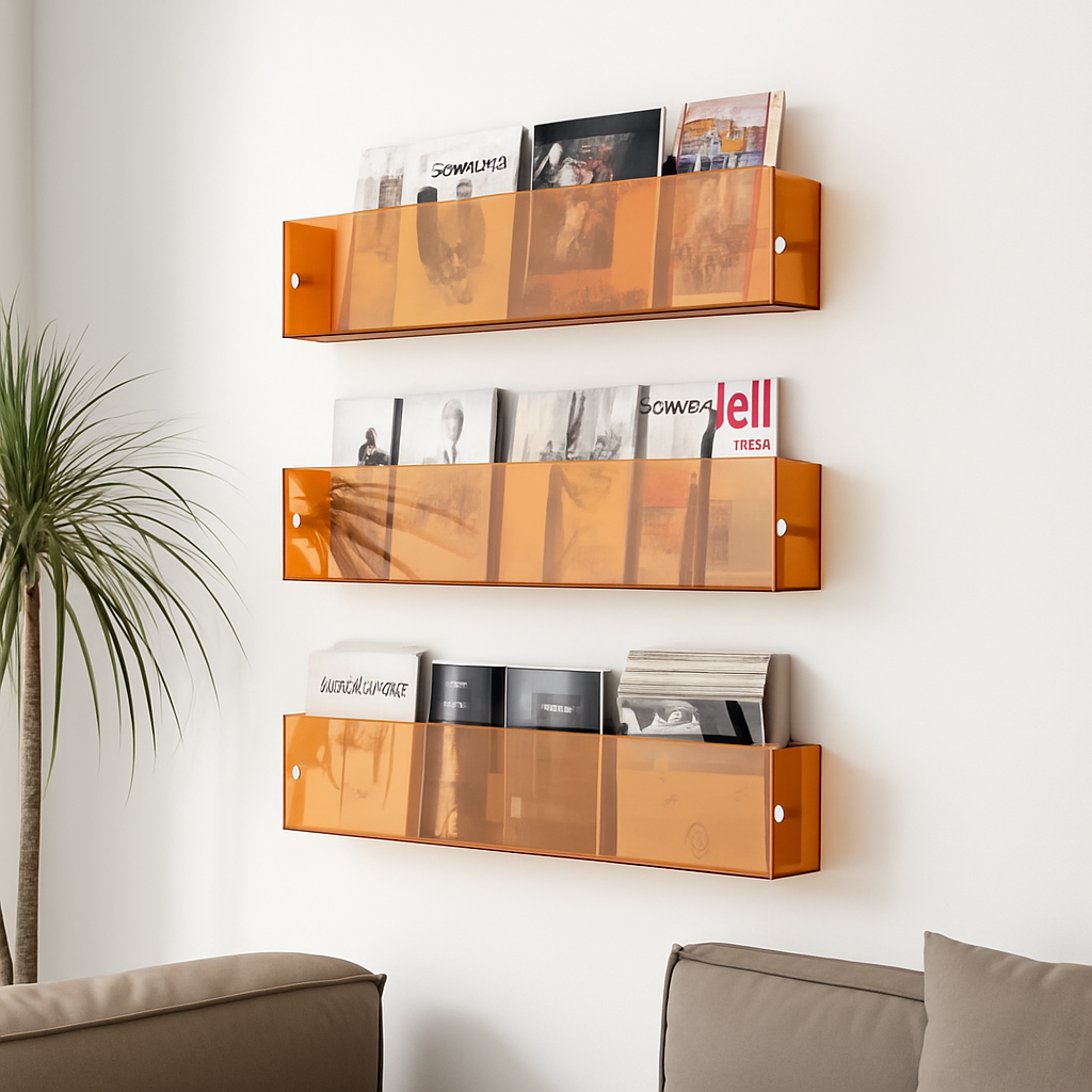 étagère murale en acrylique pour livres magazines et journaux enfants - vue 4 sur 11