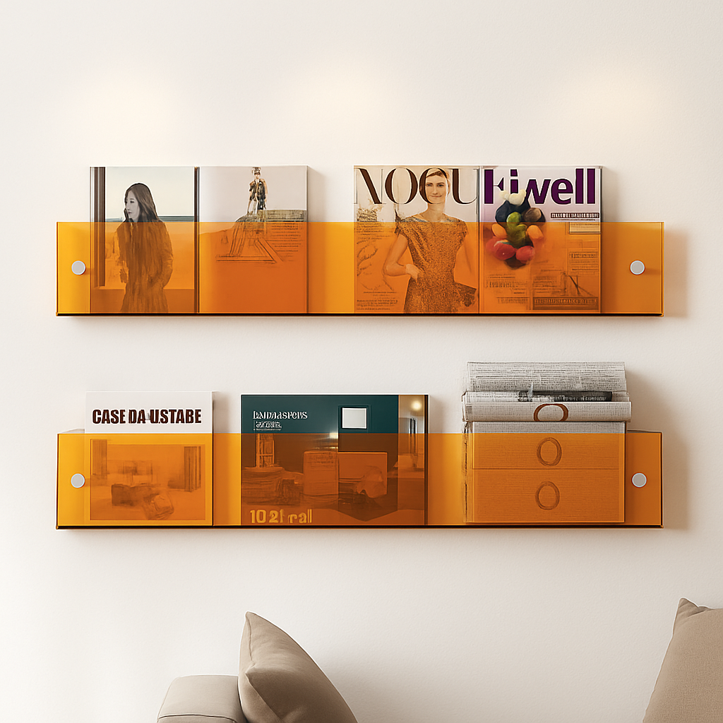 étagère murale en acrylique pour livres magazines et journaux enfants - vue 7 sur 11
