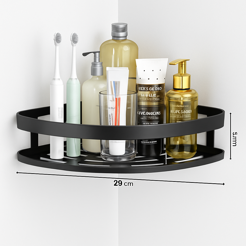 étagère murale en aluminium pour shampoing et maquillage sans perçage - vue 6 sur 6