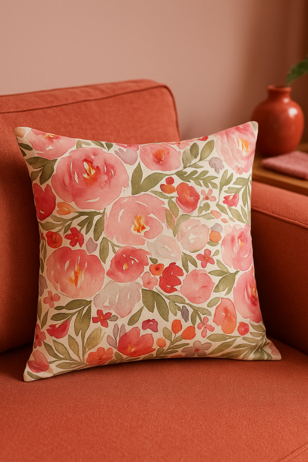 taie d'oreiller carrée à fleurs 45 cm décorative - vue 2 sur 2
