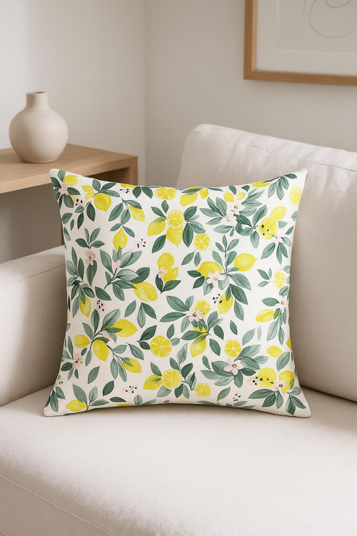 taie d'oreiller carrée fleurs style frais 45 cm - vue 2 sur 2