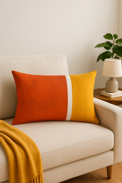 taie d'oreiller décorative à motifs géométriques avec soutien lombaire - vue 2 sur 2