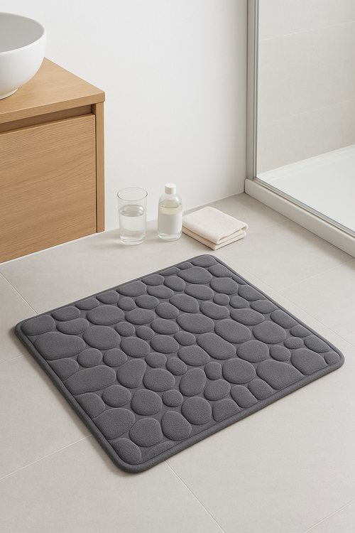 tapis de bain 3d pavés antidérapant absorbant rapide - vue 2 sur 2