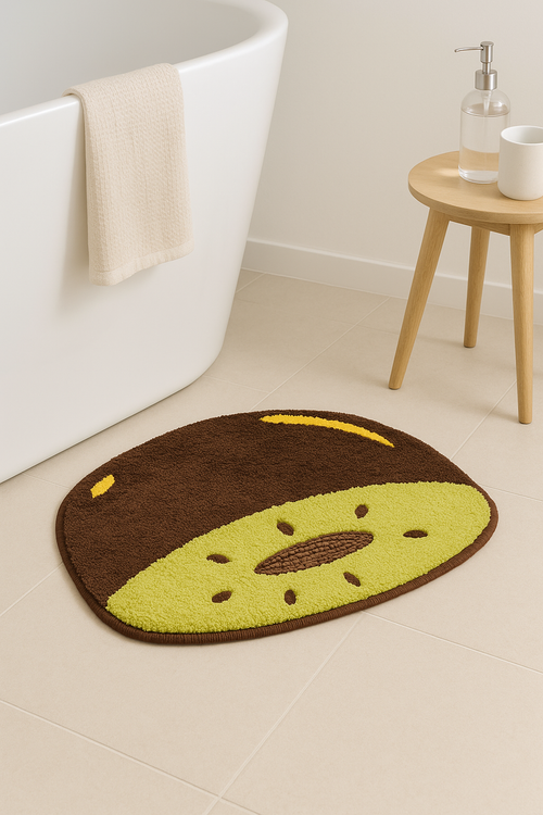 Tapis de bain absorbant motif citron enfant antidérapant - vue 2 sur 2