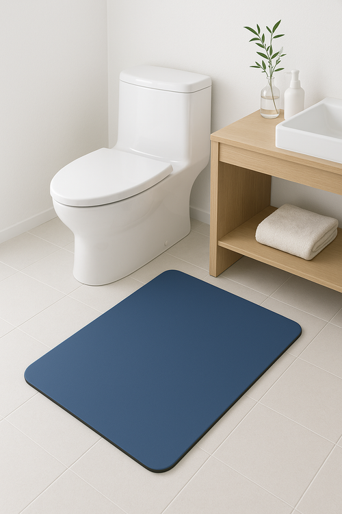 tapis de bain antiderapant absorbant caoutchouc entree toilette - vue 2 sur 2