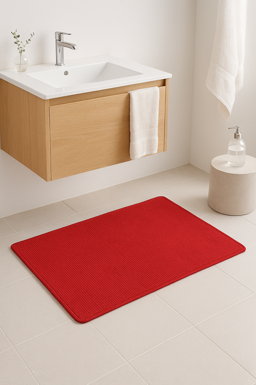 Tapis de bain antidérapant absorbant style pastoral uni - vue 2 sur 2