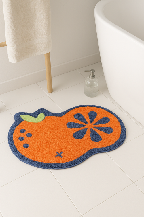 Tapis de bain antidérapant motif citron enfant absorbant - vue 2 sur 2