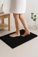 Tapis de bain chenille absorbant antiderapant raye moelleux