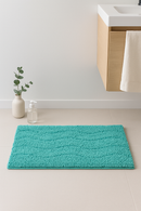 Tapis de bain chenille absorbant antiderapant style rayures
