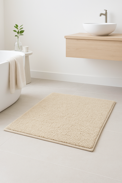 tapis de bain chenille doux absorbant antidérapant moderne - vue 2 sur 2