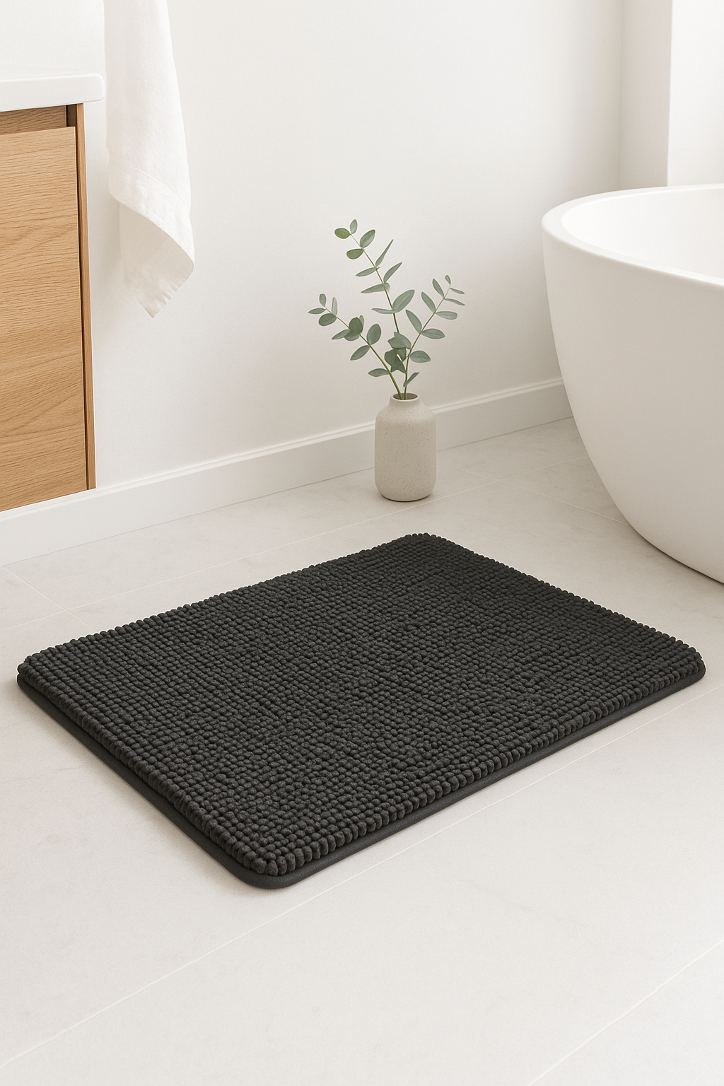 tapis de bain chenille microfibre absorbant antiderapant