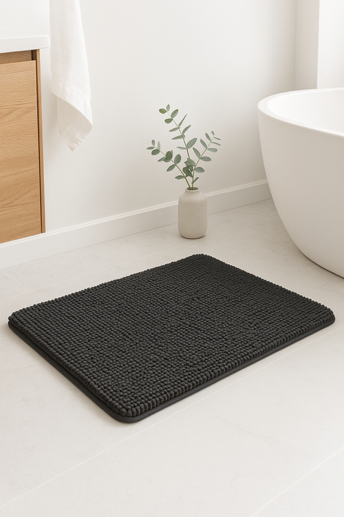 tapis de bain chenille microfibre absorbant antiderapant - vue 2 sur 2
