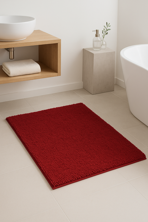 Tapis de bain chenille microfibre antidérapant épais absorbant - vue 2 sur 2