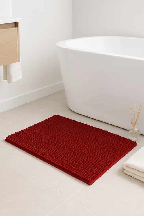 Tapis de bain chenille rayé ultra absorbant antidérapant - vue 2 sur 2