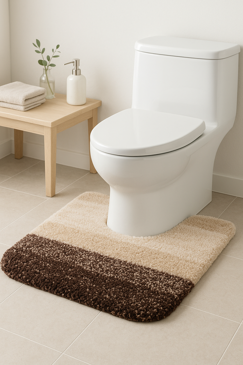tapis de bain contour wc doux absorbant antiderapant - vue 2 sur 2