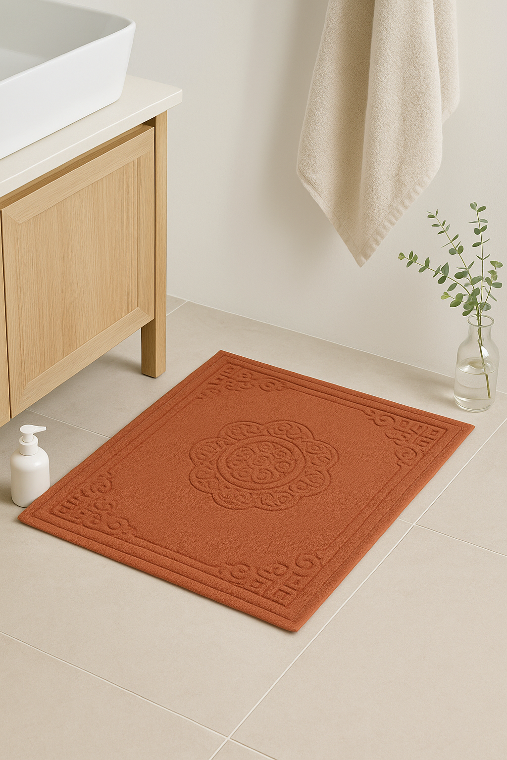 Tapis de bain coton absorbant motif cartoon moderne - vue 2 sur 2