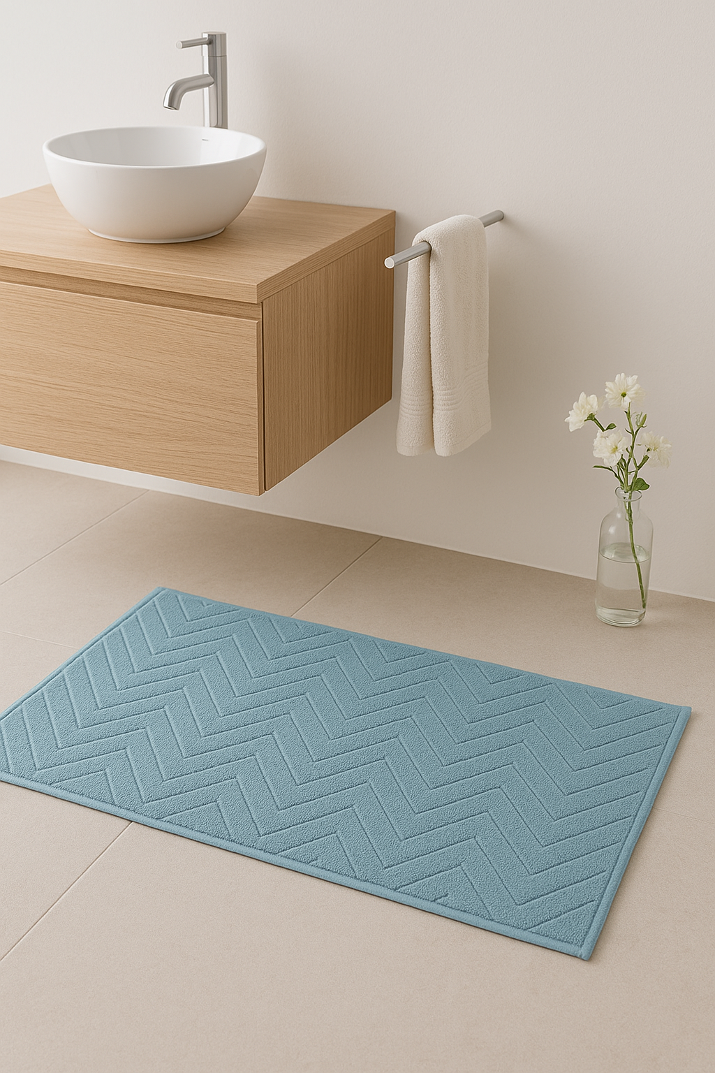 tapis de bain coton absorbant motif cartoon moderne - vue 2 sur 2