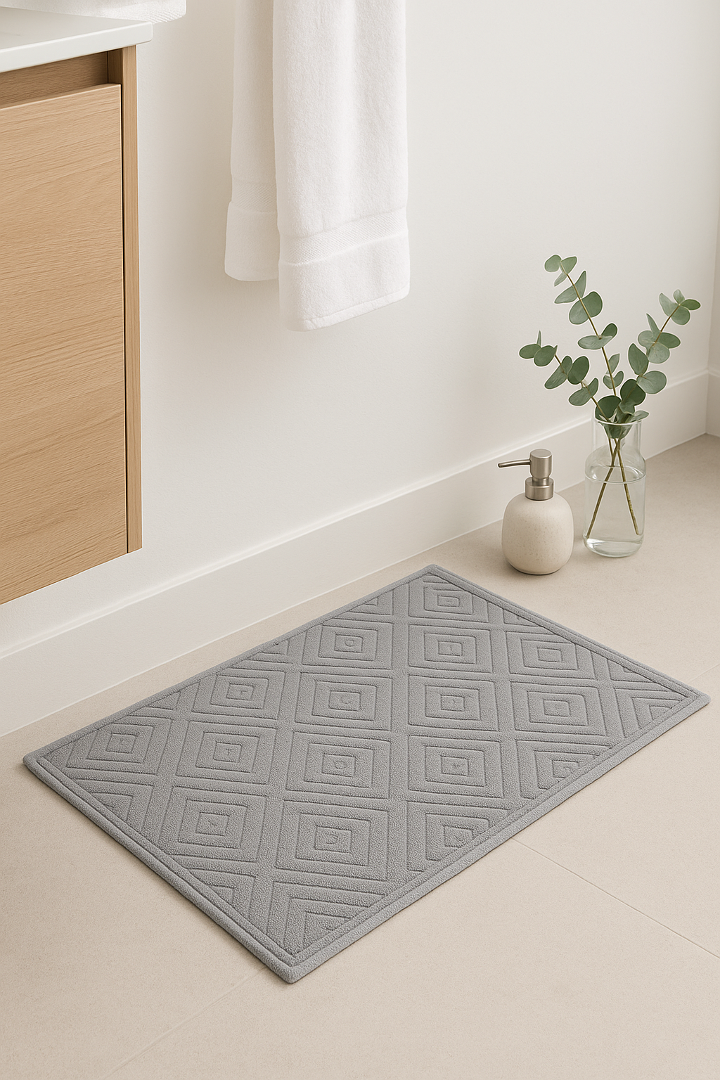 tapis de bain coton doux motif cartoon moderne - vue 2 sur 2