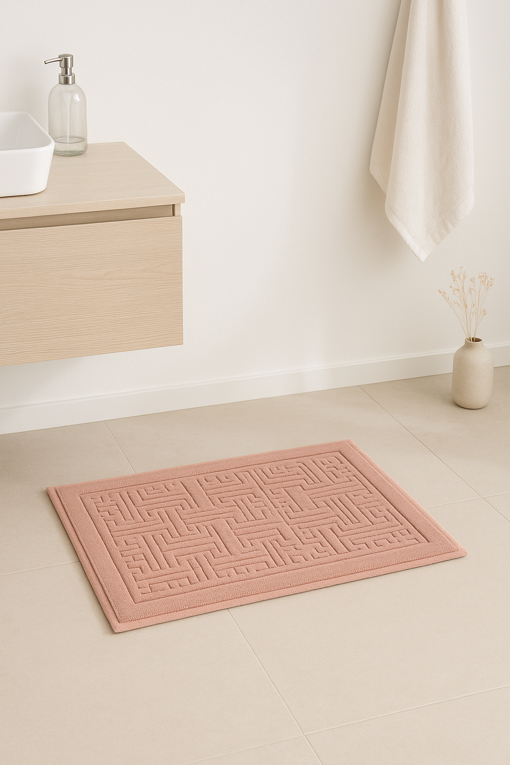 tapis de bain coton epais style spa cartoon - vue 2 sur 2