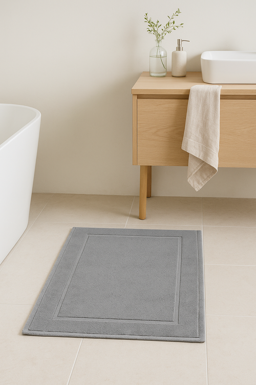 tapis de bain coton épais texturé absorbant confortable - vue 2 sur 2