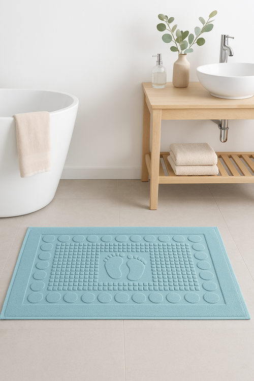 Tapis de bain coton motif cartoon style moderne - vue 2 sur 2