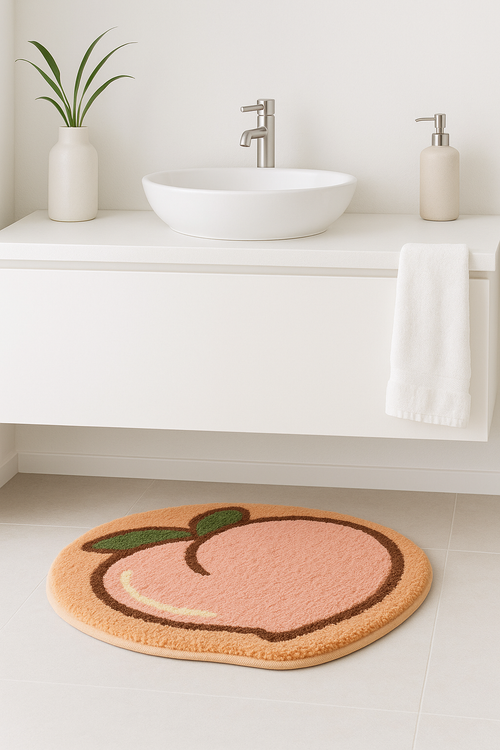 Tapis de bain demi lune fruit moderne antidérapant - vue 2 sur 2