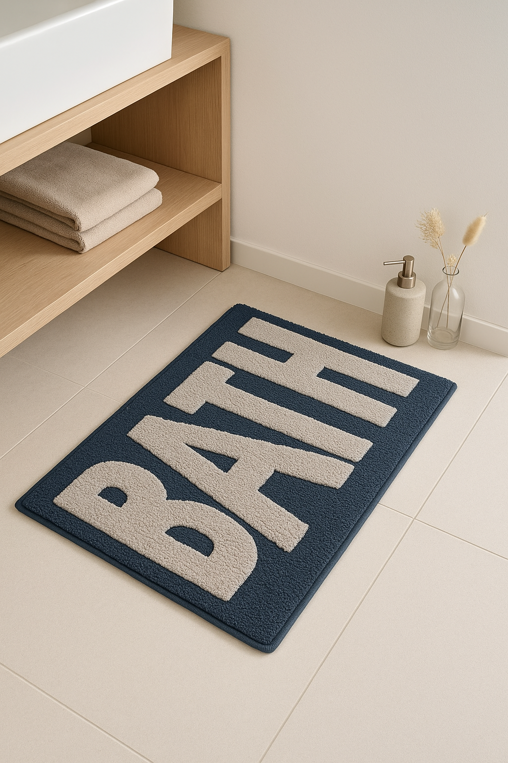 tapis de bain doux absorbant lettres cartoon antiderapant - vue 2 sur 2