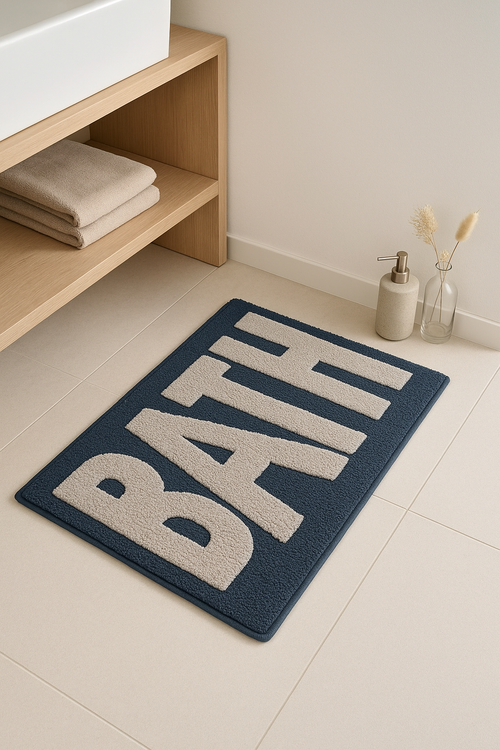 tapis de bain doux absorbant lettres cartoon antiderapant - vue 2 sur 2