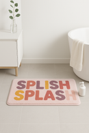 Tapis de bain doux antiderapant motif rayures moderne