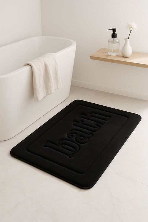 tapis de bain en velours gaufré floral antidérapant - vue 2 sur 2
