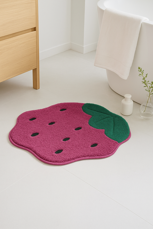 tapis de bain enfant motif citron antiderapant microfibre - vue 2 sur 2