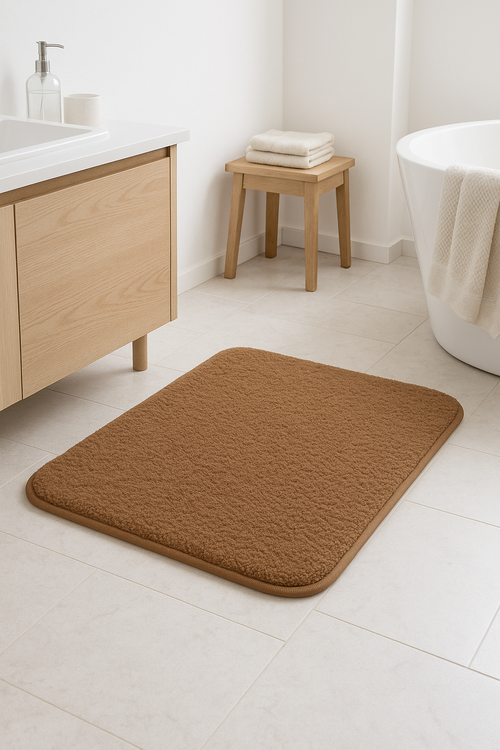 Tapis de bain epais antiderapant poils longs absorbant - vue 2 sur 2