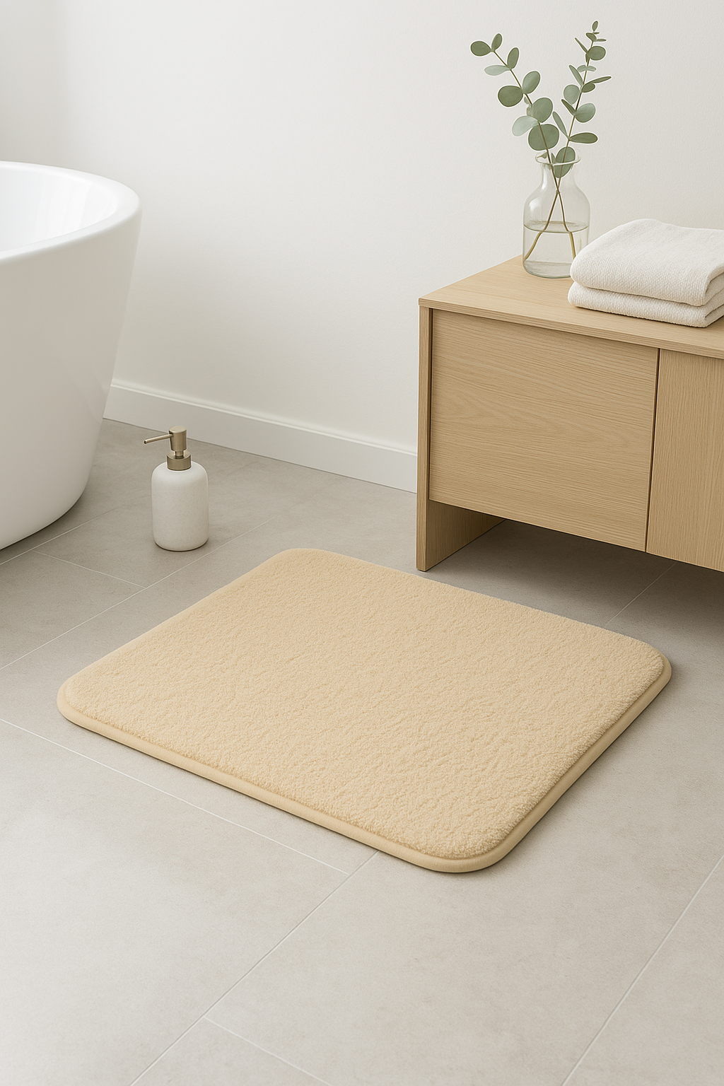 Tapis de bain epais antiderapant poils longs douche - vue 2 sur 2